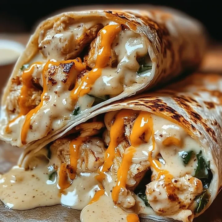 Cheesy Garlic Chicken Wraps Recipe