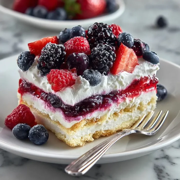 Summer Berry Dessert Lasagna