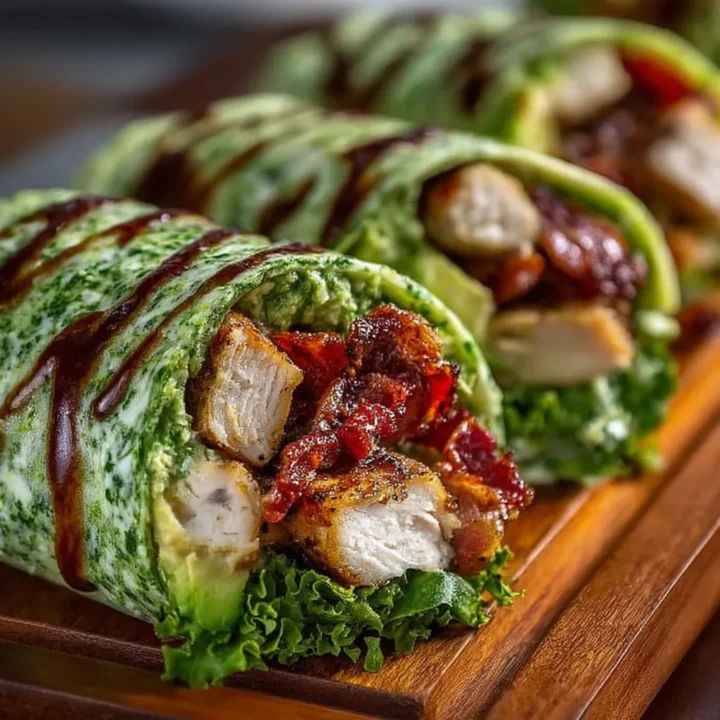 Pesto Chicken and Avocado Bacon Salad Wraps