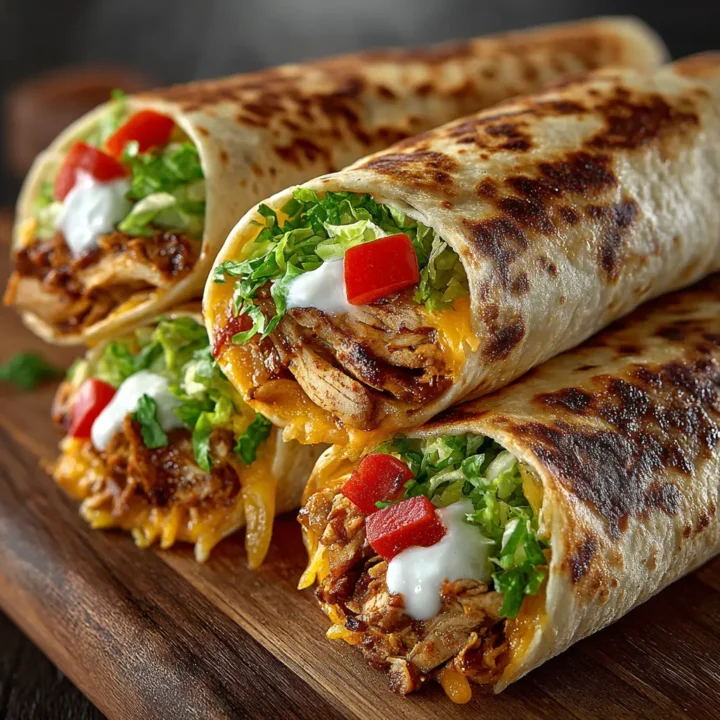Cheesy Garlic Chicken Wraps