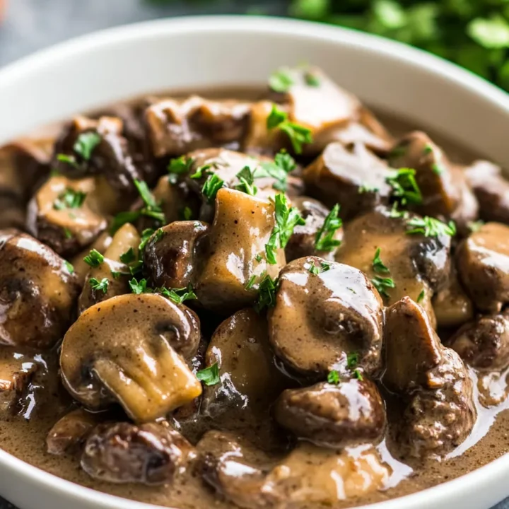 Beef Tips in Mushroom Gravy