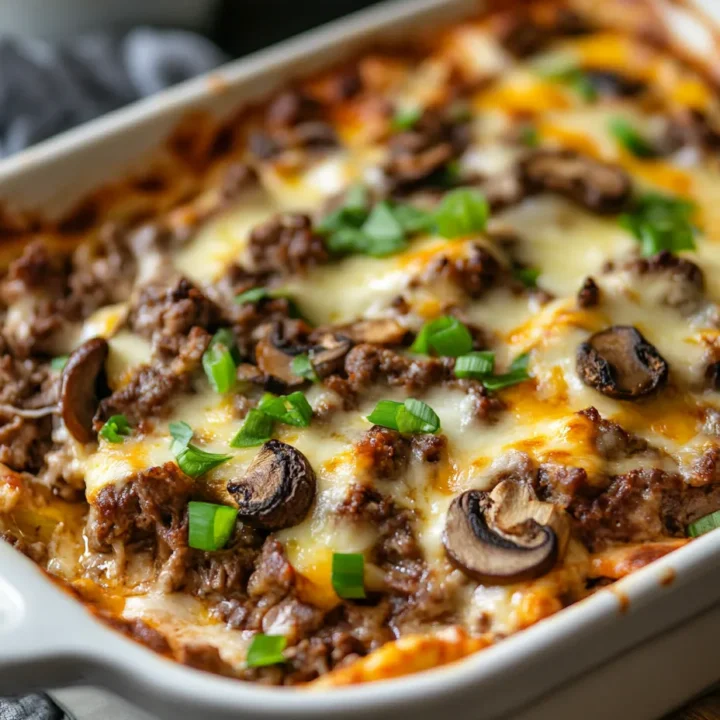Low Carb Philly Cheesesteak Casserole