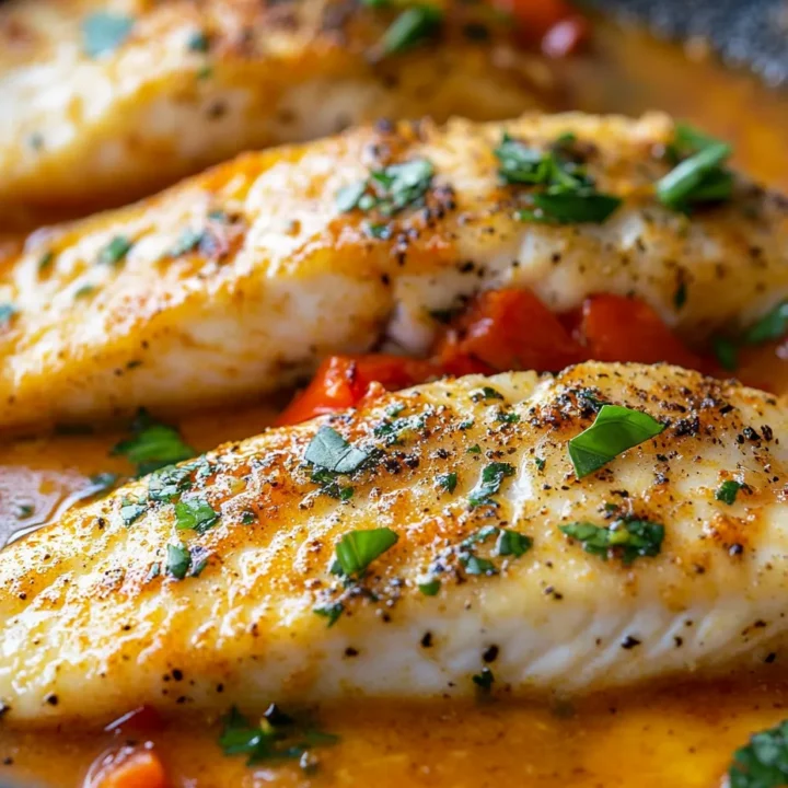 Tilapia in Roasted Pepper Sauce
