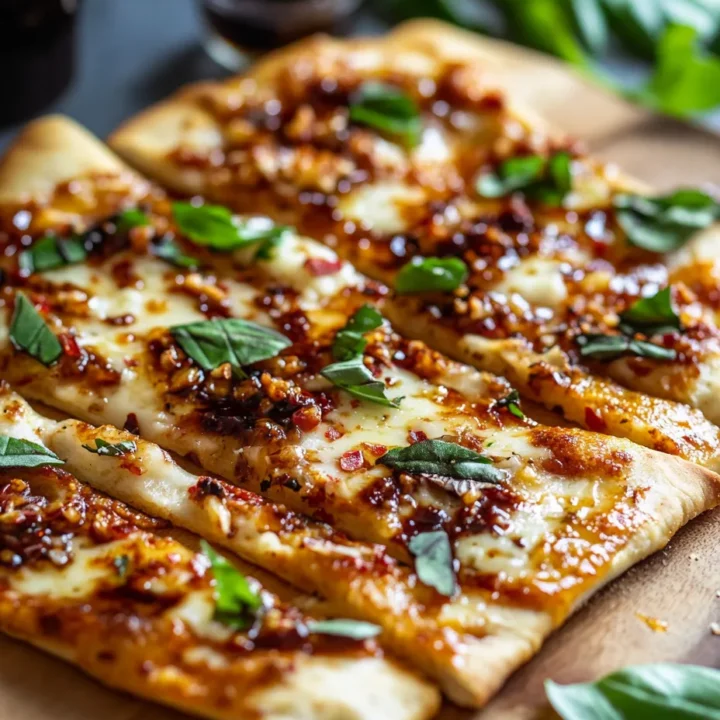 Hot Honey Garlic Flatbread Pizzas