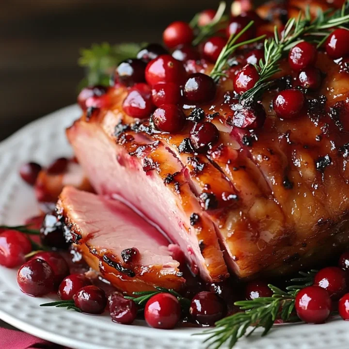 Cranberry Dijon Glazed Ham