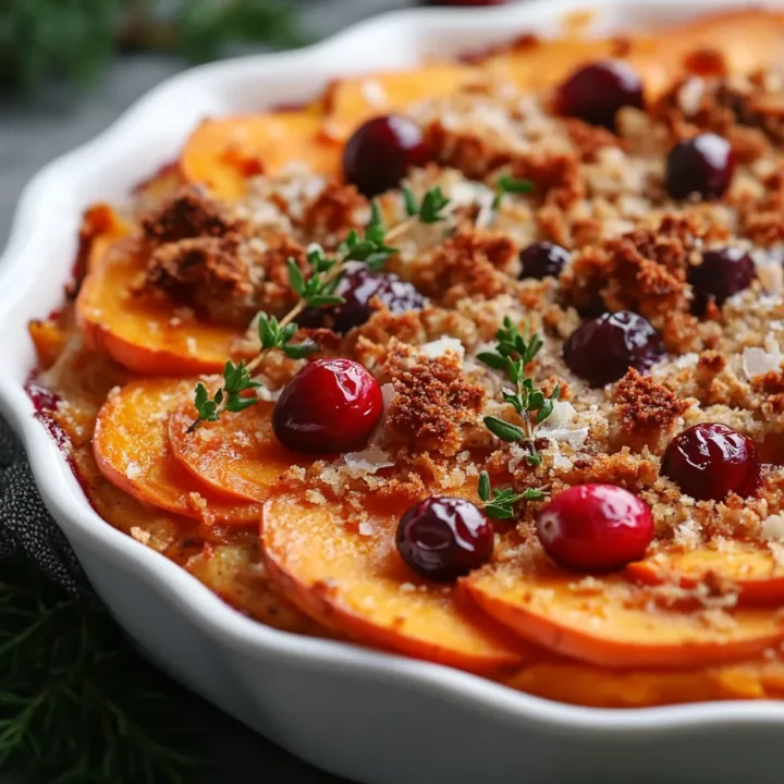 Sweet Potato Cranberry Gratin