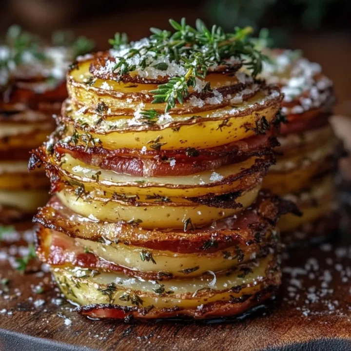 Crispy Garlic Parmesan Potato Stacks