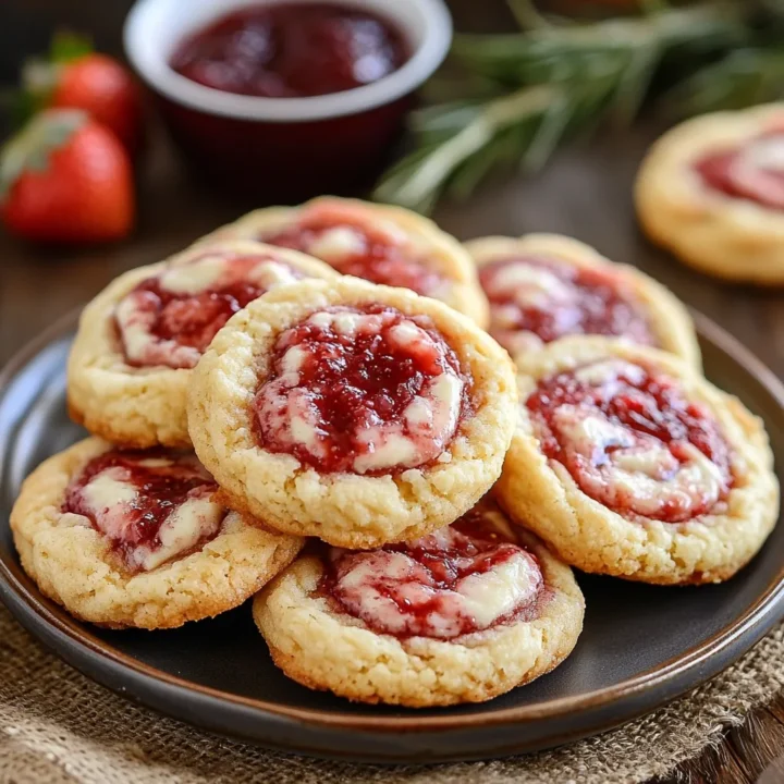 Strawberry Cheesecake Cookies with Jam