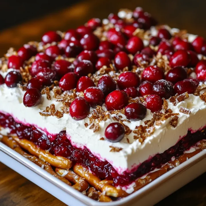 Sweet Salty Cranberry Pretzel Salad