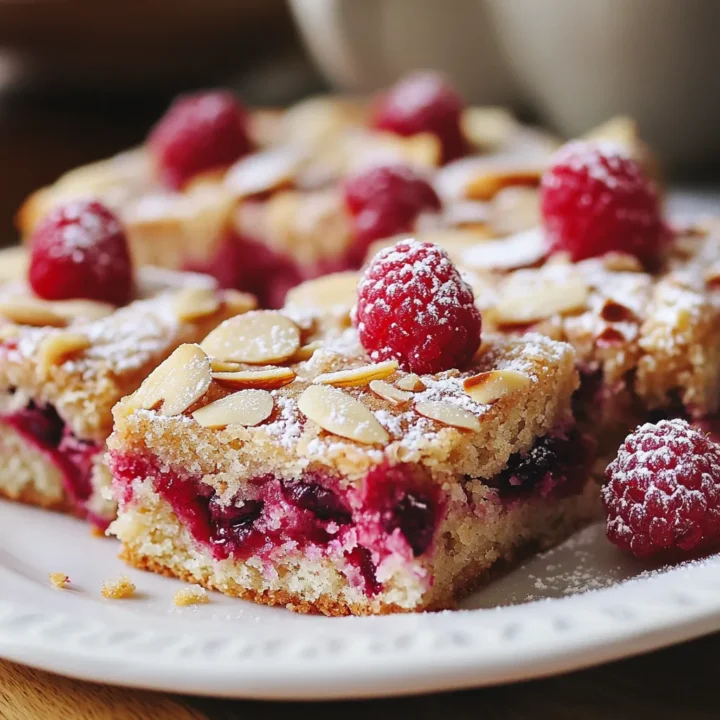 Raspberry Almond Cake Squares