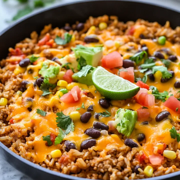 Cheesy Taco Rice Skillet: A Flavorful One-Pan Wonder