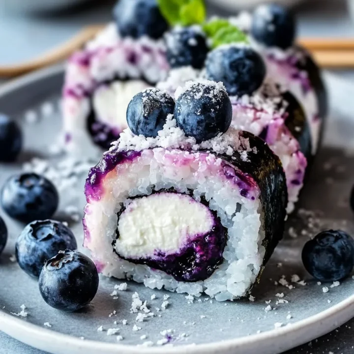 Blueberry Cheesecake Sushi Rolls