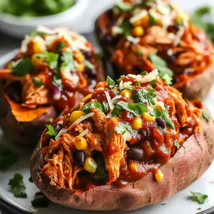 BBQ Chicken Stuffed Sweet Potatoes