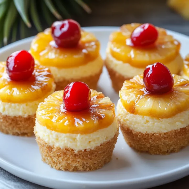 Mini Pineapple Upside Down Cheesecakes