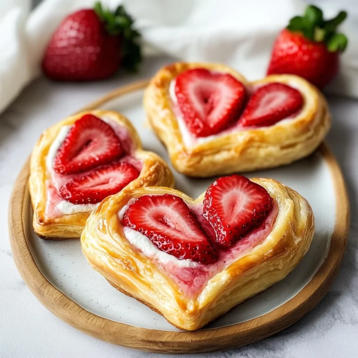 Strawberry Cream Cheese Heart Danishes for Valentine's Day