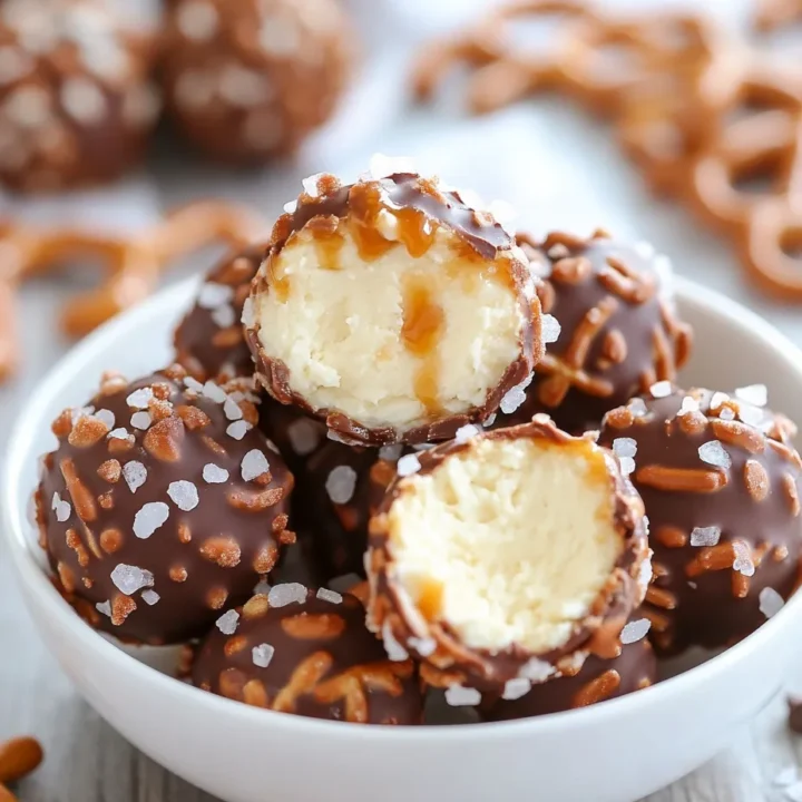 Salted Caramel Pretzel Cheesecake Balls