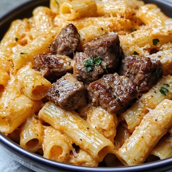 Cajun Steak Cheesy Rigatoni Parmesan