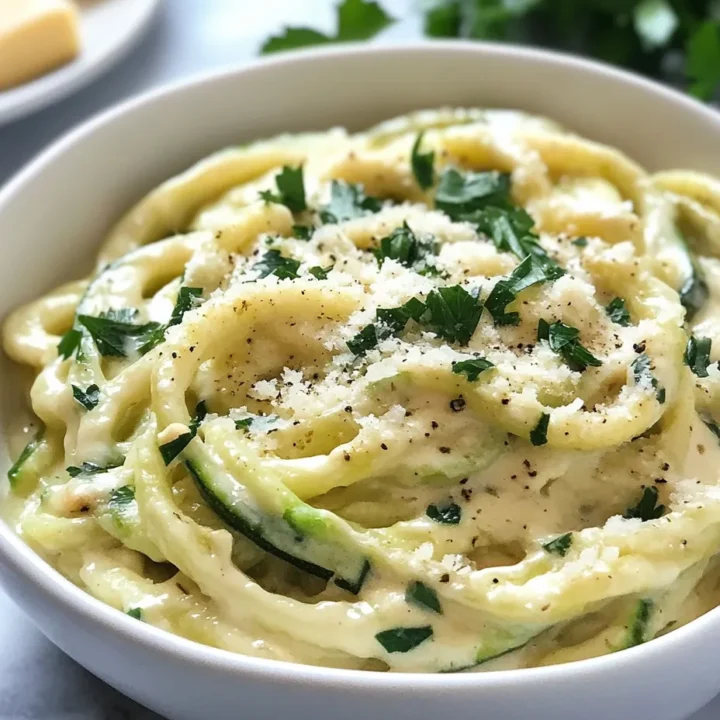 Low Carb Zucchini Noodle Alfredo