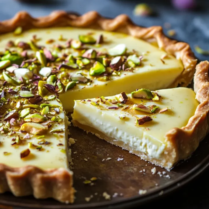Indian Saffron Cardamom Shrikhand Pie