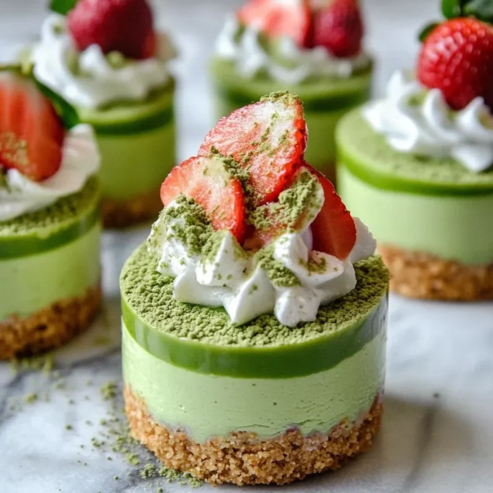 Strawberry Matcha Cheesecake Cups
