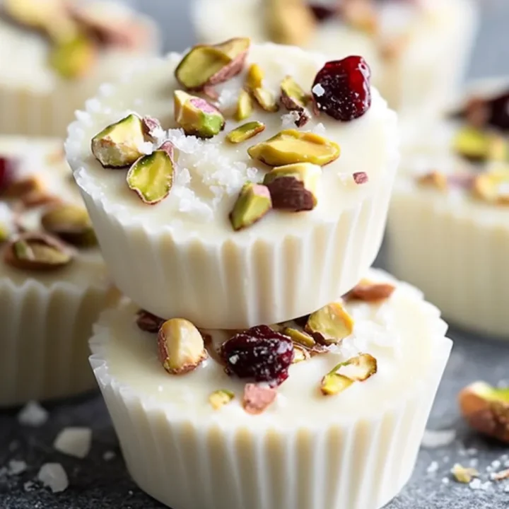 White Chocolate Pistachio Bark Cups
