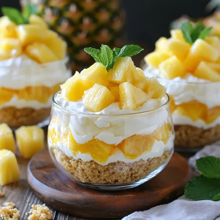 No-Bake Pineapple Cream Dessert Cups