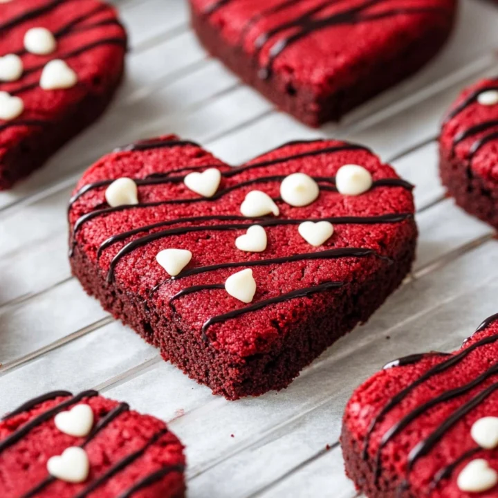 Heart-Shaped Red Velvet Cookie Bars