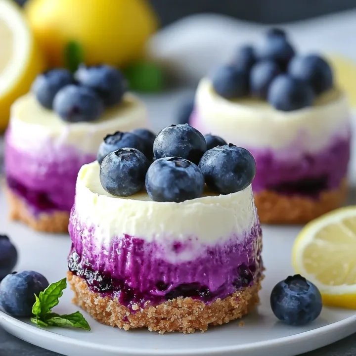 Mini Lemon Blueberry Cheesecakes
