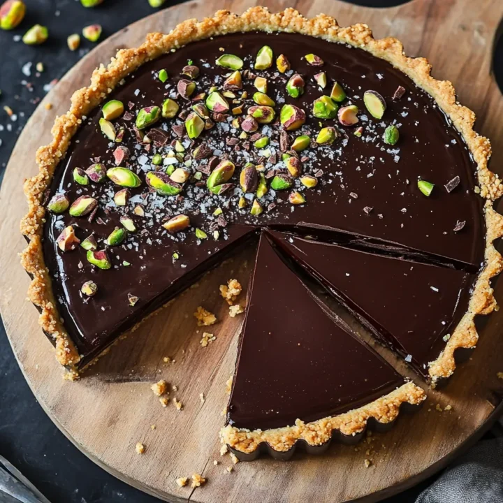 Chocolate Pistachio Ganache Tart