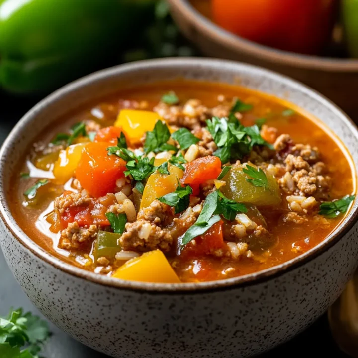 High Protein Stuffed Pepper Soup