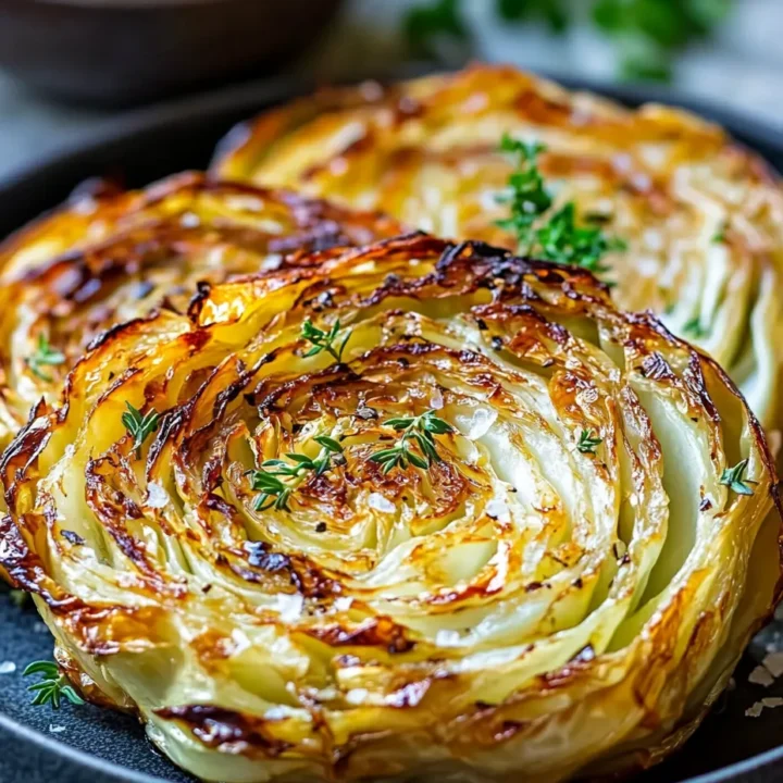 Garlic Butter Roasted Cabbage Steaks