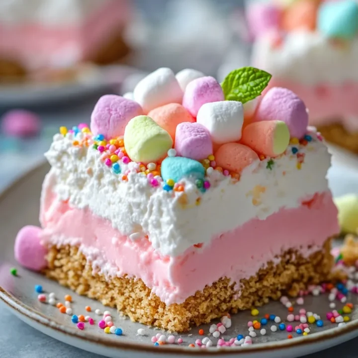 Bubblegum Cloud Slice Dessert: A Sweet Indulgence