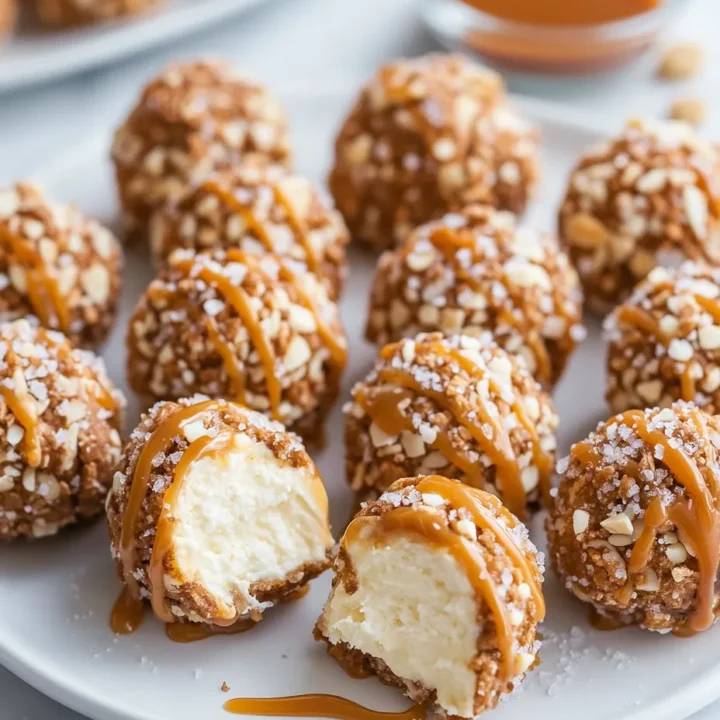 Salted Caramel Pretzel Cheesecake Balls