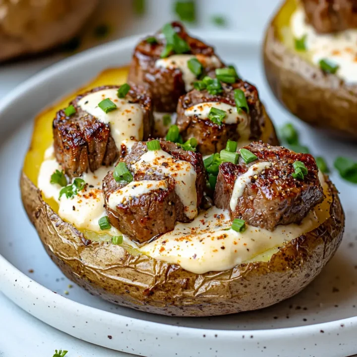 Loaded Baked Potato with Steak Bites