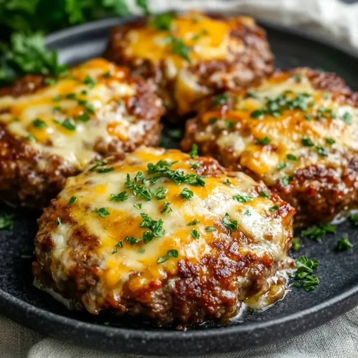 Cheesy Oven-Baked Meat Patties