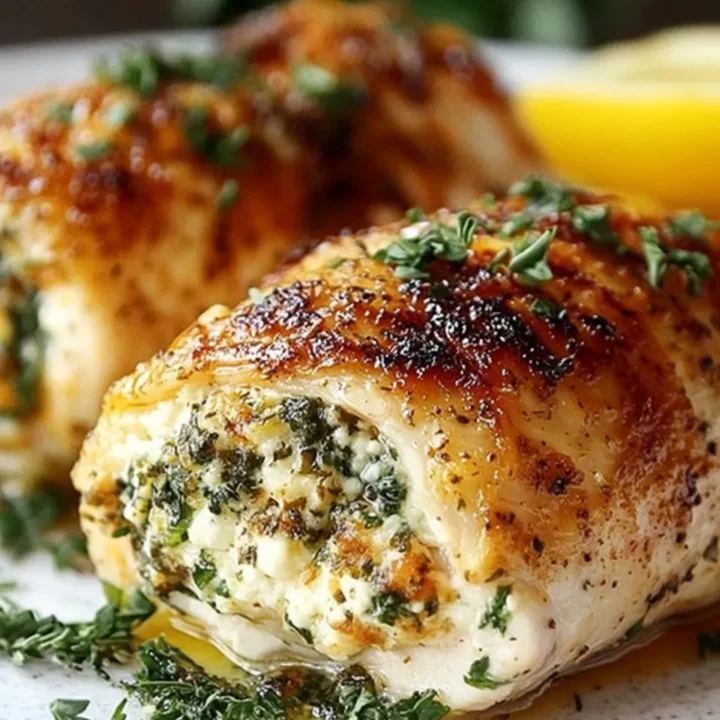 Herbed Ricotta Stuffed Chicken Rolls