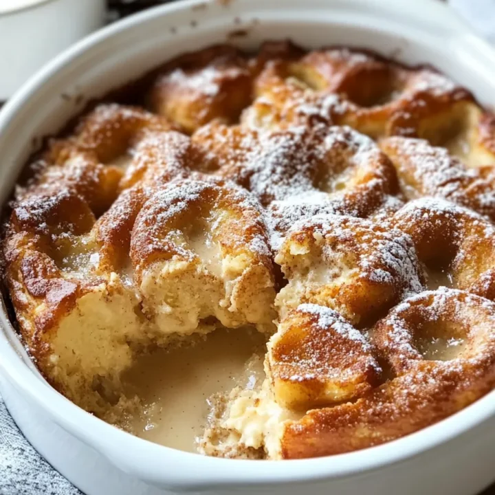 Creamy Eggnog Donut Bread Pudding