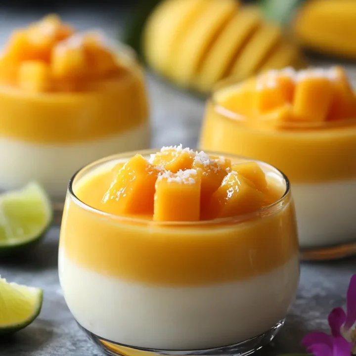 Mango Coconut Panna Cotta Dessert