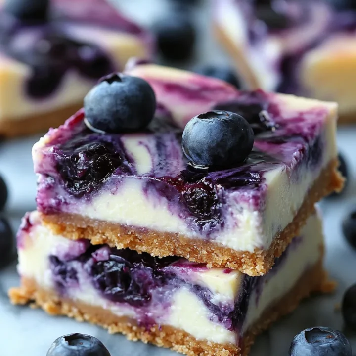 Blueberry Swirl Cheesecake Bars