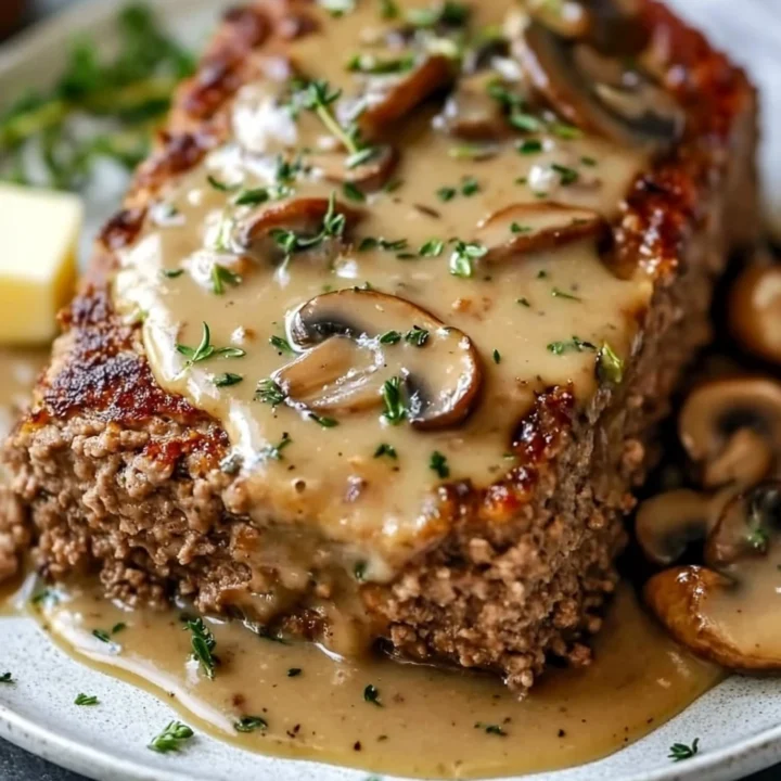 Meatloaf with Creamy Mushroom Gravy