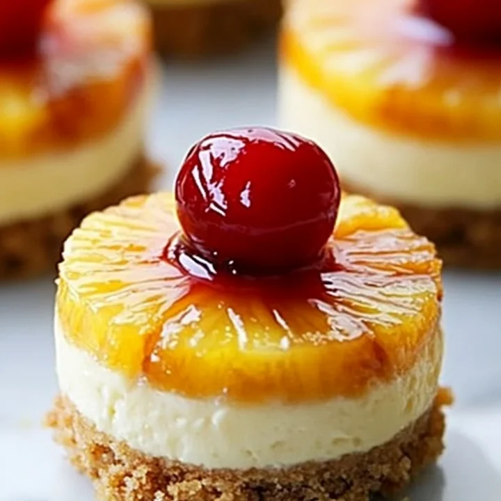 Mini Pineapple Upside Down Cheesecakes