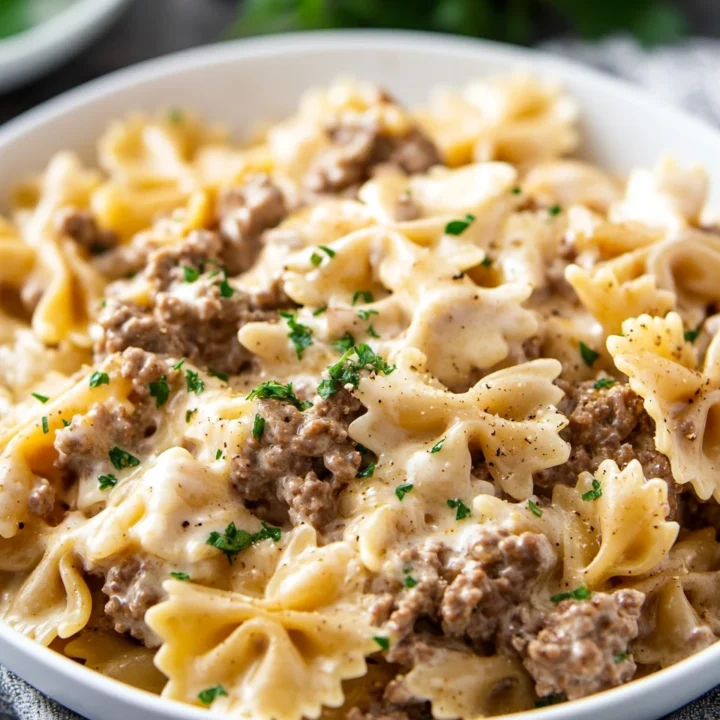 Cajun Alfredo Bowties With Beef