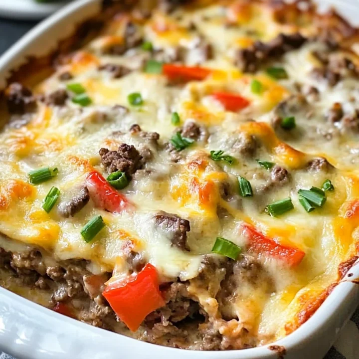 Low Carb Philly Cheesesteak Casserole