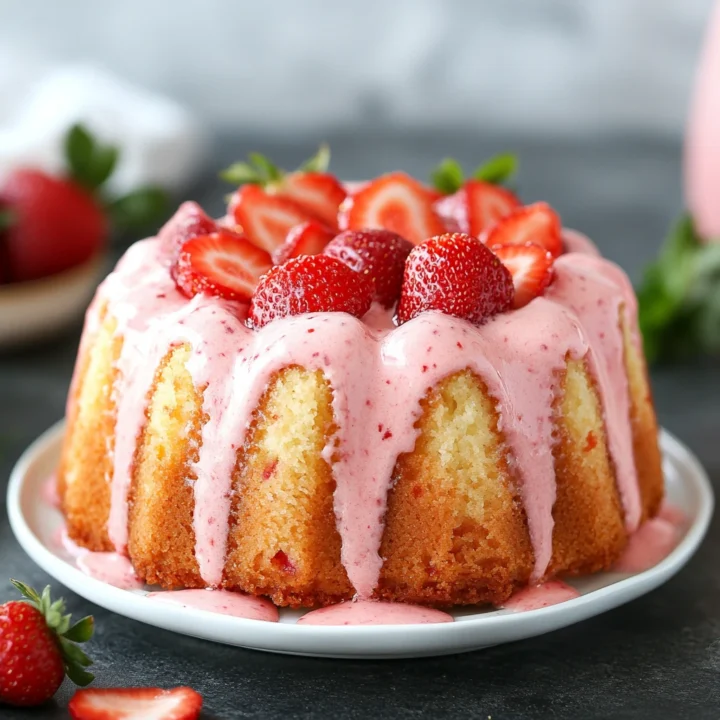 Moist Strawberry Milkshake Pound Cake