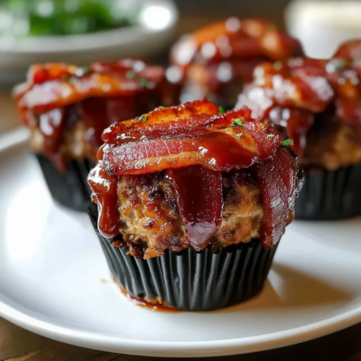 Bacon Wrapped BBQ Meatloaf Cupcakes