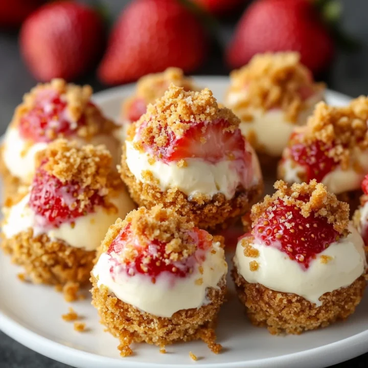 Strawberry Crunch Cheesecake Bites