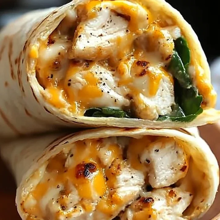 Cheesy Garlic Chicken Wraps