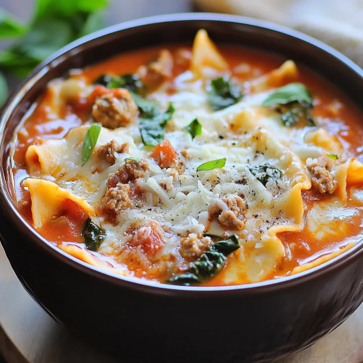 Creamy Sausage Lasagna Soup