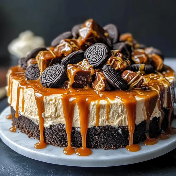 Caramel Reese’s Oreo Cheesecake Delight