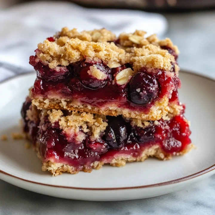 Vanilla Bean Cherry Crumble Squares
